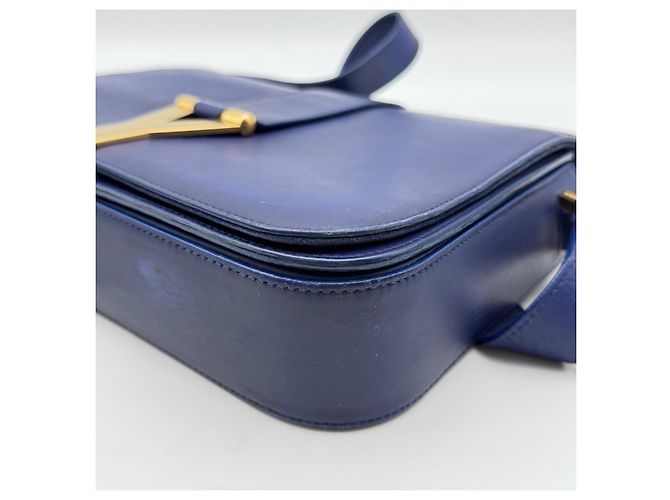 Saint Laurent Chyc Clutch Leather medium Blau - Ansicht 4