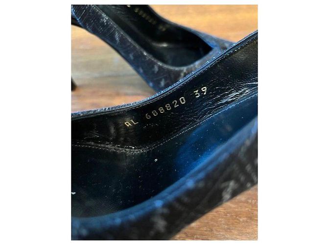 Saint Laurent Monogram Slingback Pumps Schwarz - Ansicht 5