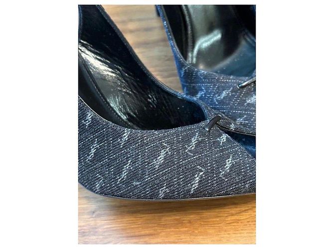 Saint Laurent Monogram Slingback Pumps Schwarz - Ansicht 6
