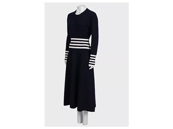 Timeless CHANEL Herbst 2016 Kaschmir-Strick-Maxikleid gestreift Sz.48/4XL gebraucht - Ansicht 2