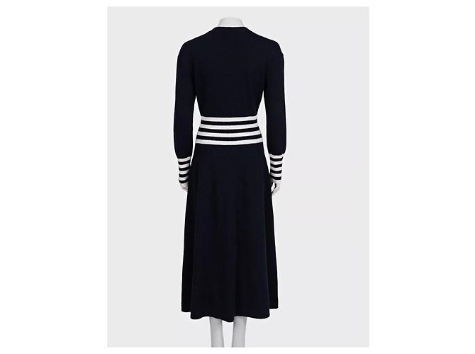 Timeless CHANEL Herbst 2016 Kaschmir-Strick-Maxikleid gestreift Sz.48/4XL gebraucht - Ansicht 3