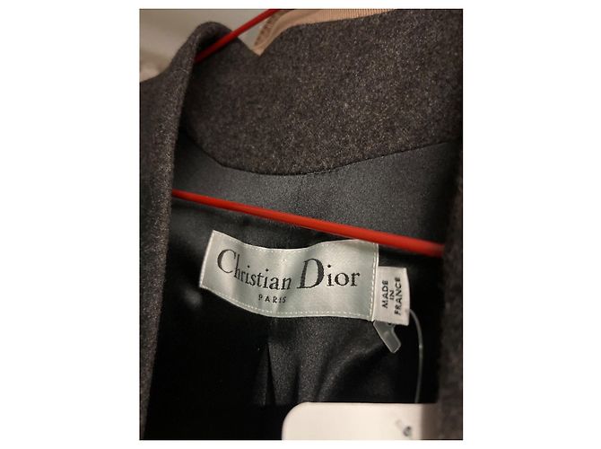 Christian Dior Gray Wool Angora Fitted Jacket Sz.38 Pre-owned - view 5