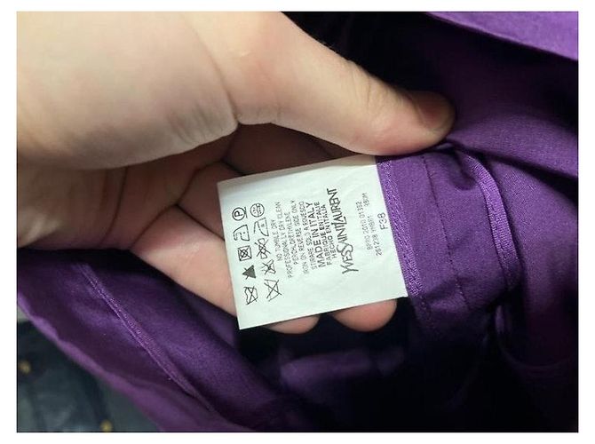 Yves Saint Laurent Abito Aderente Vintage YSL in Cotone e Seta Viola NWT FR 38 M Usato - vista 9