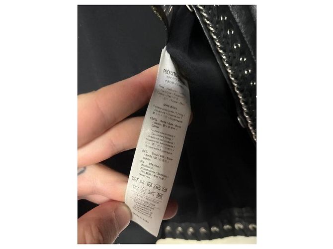 Giacca cropped in pelle nera con lacci Roberto Cavalli IT 42/M usata - vista 10