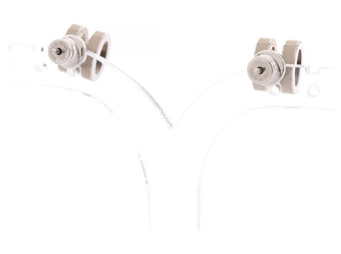 Hermès Hermes Mini Pop H Stud Earrings Ohrringe Silber Beige - Ansicht 2