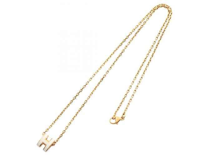 Hermès Hermes Mini Pop H Halskette Weiß Golden - Ansicht 2
