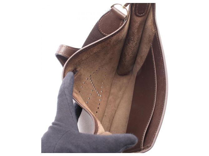 Hermès Borsa a tracolla Hermes Evelyne 1 PM Marrone Cioccolato - vista 3