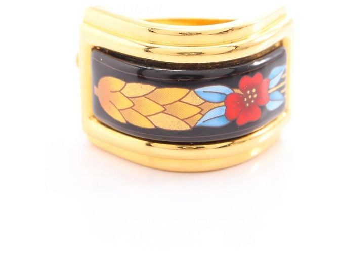 Hermès Hermes Cloisonné Emaille Clip-Ohrringe Schwarz Mehrfarben Golden - Ansicht 7