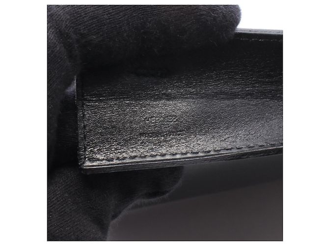 Hermès Borsa a tracolla Hermes Onimetou in pelle di vitello nera Nero - vista 4