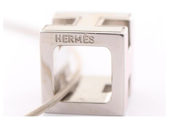 Hermès Collana Hermes Cage d'H H-Cube Argento Rosa - vista 5