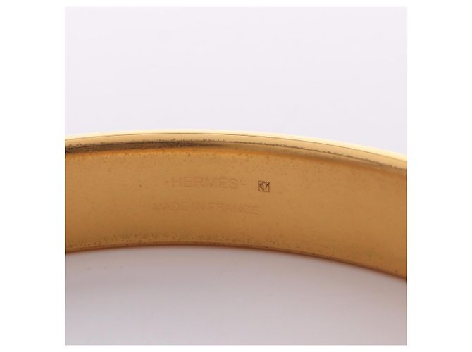 Bracciale Hermès Olympe in Pelle Marrone Oro D'oro - vista 3