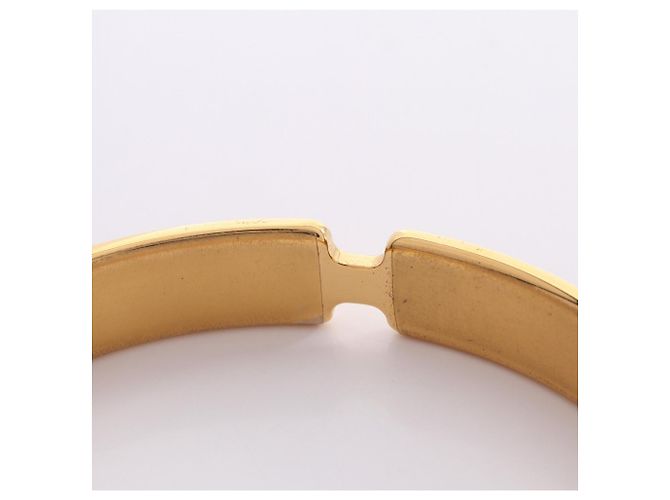 Bracciale Hermès Olympe in Pelle Marrone Oro D'oro - vista 7