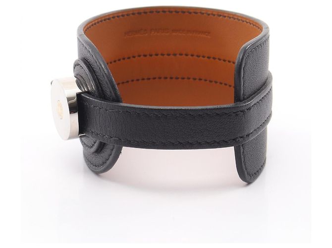 Bracciale Hermès Cavaliere in pelle Swift nera Nero - vista 2
