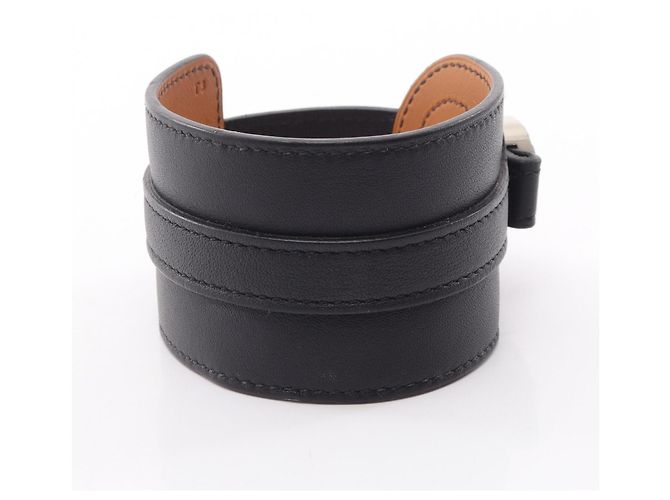 Bracciale Hermès Cavaliere in pelle Swift nera Nero - vista 3