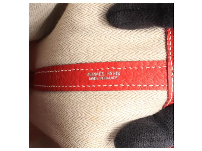 Hermès Borsa Tote Hermes Garden Party PM Rosso - vista 4
