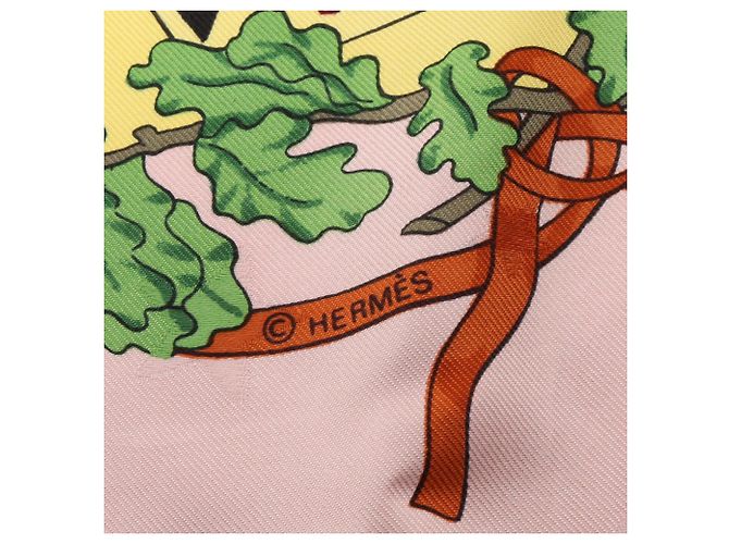 Hermès Hermes Carre 90 Emblemes de l'Europe Schal Pink Mehrfarben Grün - Ansicht 2
