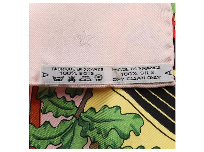 Hermès Hermes Carre 90 Emblemes de l'Europe Schal Pink Mehrfarben Grün - Ansicht 3