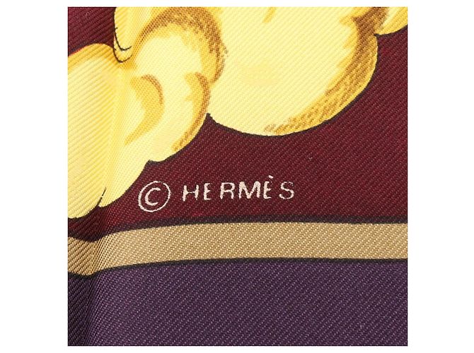 Hermès Foulard Hermes Carre 90 COSMOS Porpora Giallo - vista 2