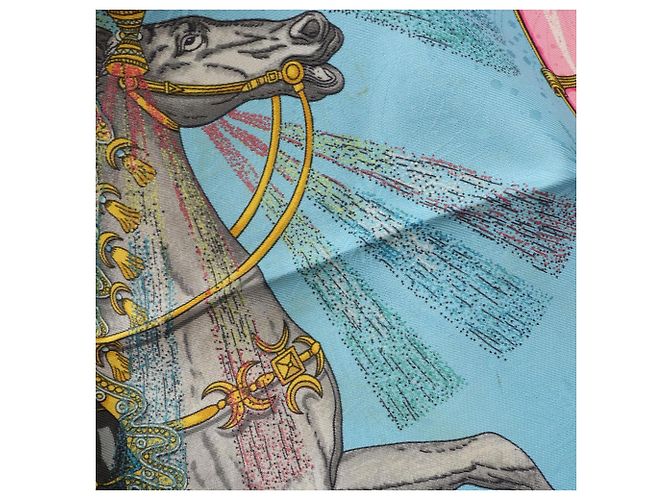 Hermès Hermes Carre 90 Feux D'Artifice Schal Blau Mehrfarben - Ansicht 5