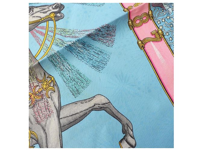 Hermès Hermes Carre 90 Feux D'Artifice Schal Blau Mehrfarben - Ansicht 9
