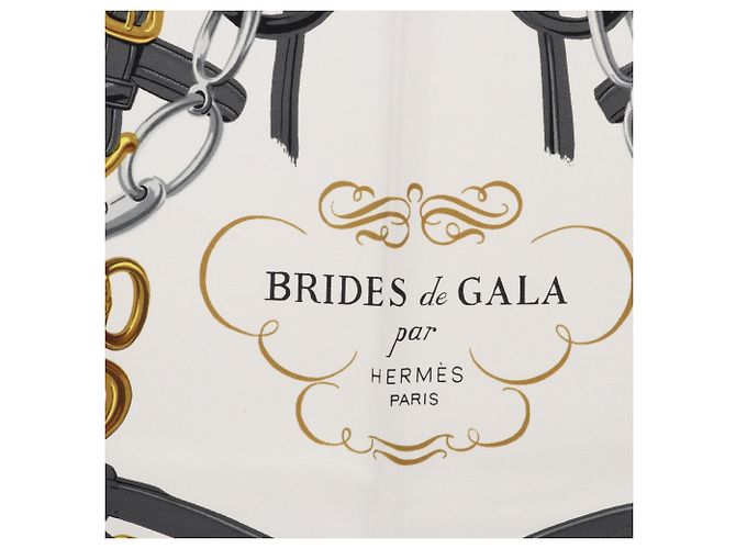 Hermès Foulard Hermes Carre 90 Brides de Gala Bianco Blu Multicolore - vista 4
