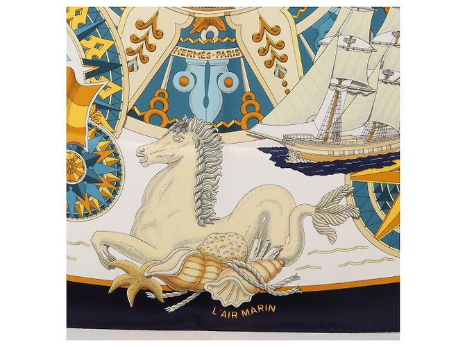 Hermès Hermes Carre 90 L'AIR MARIN Schal Mehrfarben Marineblau - Ansicht 5