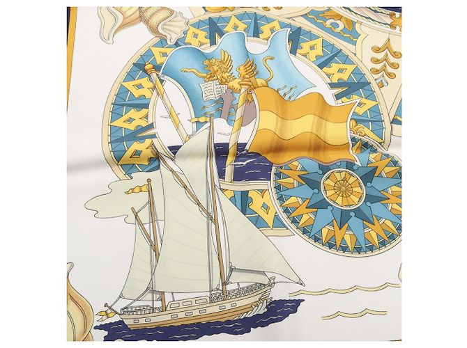 Hermès Hermes Carre 90 L'AIR MARIN Schal Mehrfarben Marineblau - Ansicht 6