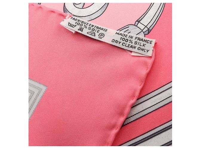 Hermès Foulard Hermes Carre 90 Les Tuileries Marrone Rosa - vista 6
