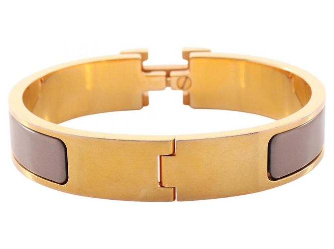 Hermès Brazalete Hermes Clic Clac PM Accessory Beige Dorado - vista 2