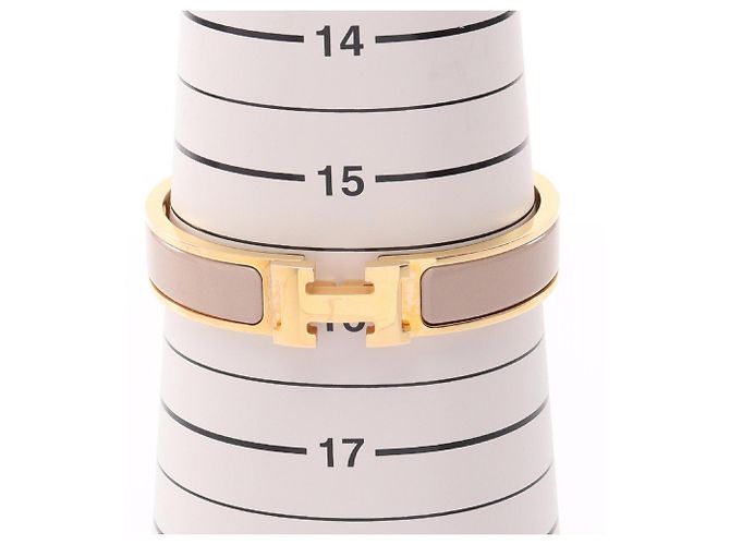 Hermès Brazalete Hermes Clic Clac PM Accessory Beige Dorado - vista 5