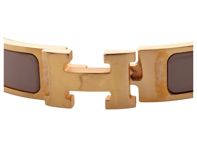Hermès Brazalete Hermes Clic Clac PM Accessory Beige Dorado - vista 6