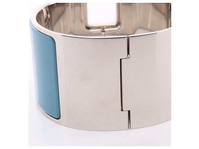 Hermès Bracciale Hermes Clic Clac TGM Argento Bianco Blu - vista 7