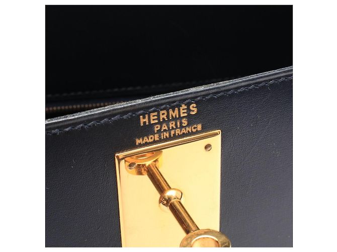 Hermès Borsa Hermes Kelly 28 in Blue Indigo Blu navy - vista 4