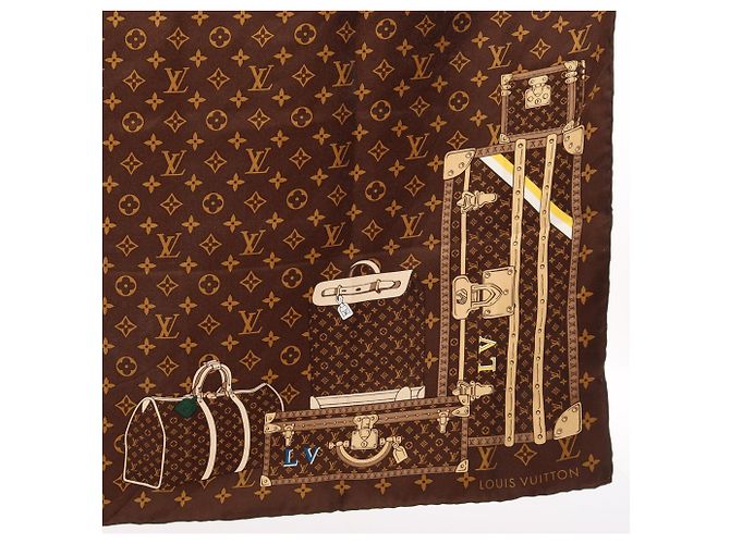 Louis Vuitton Carre Monogram Trunks Marron Schal Braun Mehrfarben - Ansicht 5