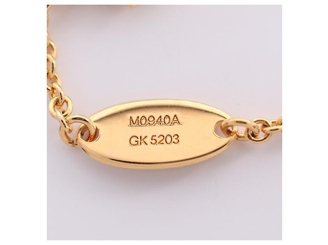 Bracciale con ciondolo Louis Vuitton LV Floragram Bianco D'oro - vista 6