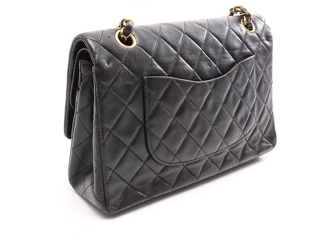 Borsa a tracolla Chanel Matelassé Double Flap Nero - vista 2