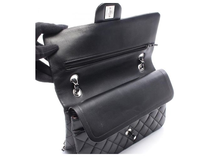 Borsa a tracolla Chanel Matelassé in pelle di agnello nera Nero - vista 7