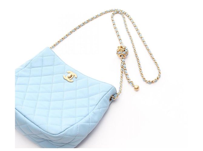 Borsa Hobo Small Matelassé Chanel Blu - vista 13