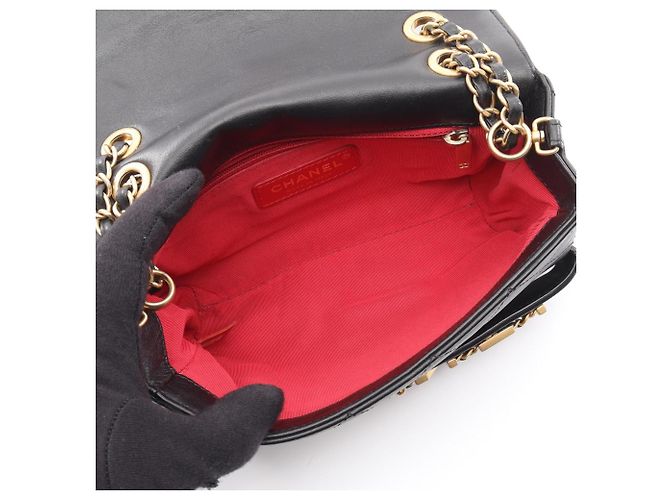 Borsa a tracolla Chanel Matelassé Logo Nero - vista 3