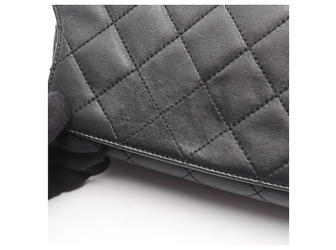 Borsa a tracolla Chanel Matelassé Logo Nero - vista 6