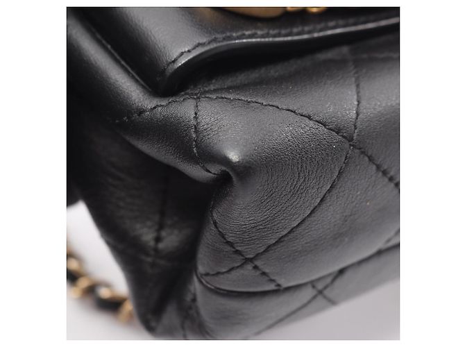 Borsa a tracolla Chanel Matelassé Logo Nero - vista 8