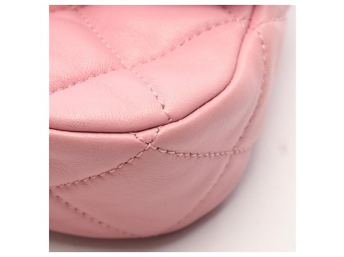 Borsa a spalla Chanel Mini Matelassé in pelle d'agnello Rosa - vista 7