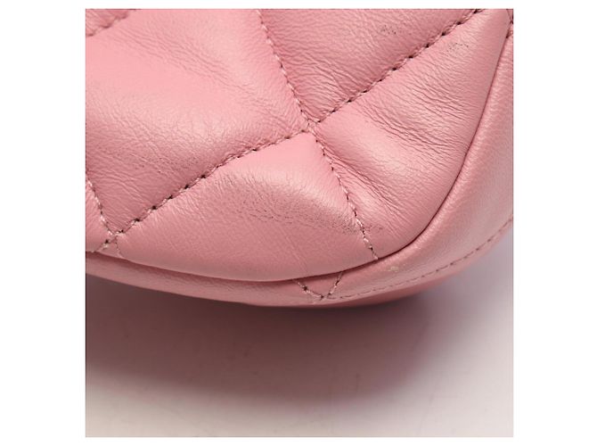 Borsa a spalla Chanel Mini Matelassé in pelle d'agnello Rosa - vista 8