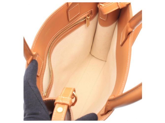 Céline Celine Small Vertical Cabas 2-Way Tote Bag Braun Roh - Ansicht 3
