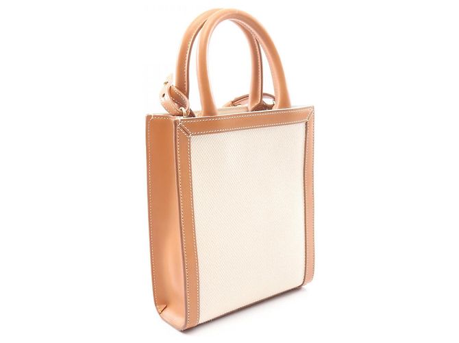 Céline Celine Mini Vertical Cabas Borsa a mano 2-Way Marrone Crudo - vista 2