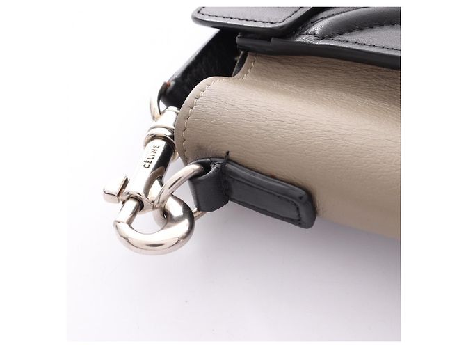 Céline Borsa a mano 2-Way Celine Luggage Nano Shopper Nero Beige Arancione - vista 12