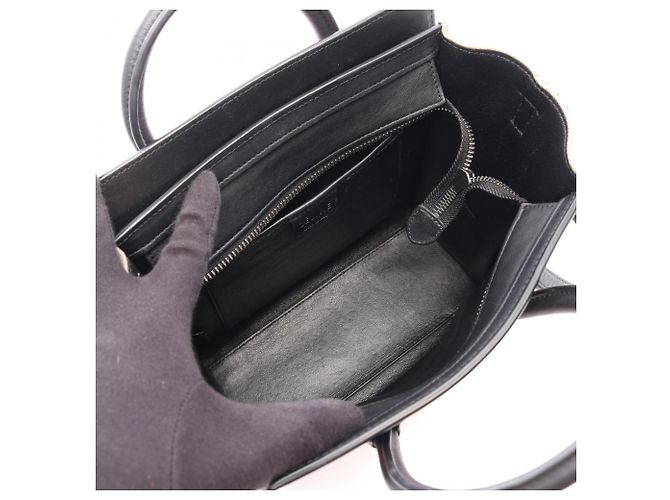 Céline Borsa a mano 2-Way Celine Luggage Nano Shopper Nero Beige Arancione - vista 3