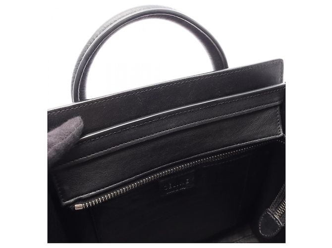 Céline Borsa a mano 2-Way Celine Luggage Nano Shopper Nero Beige Arancione - vista 5