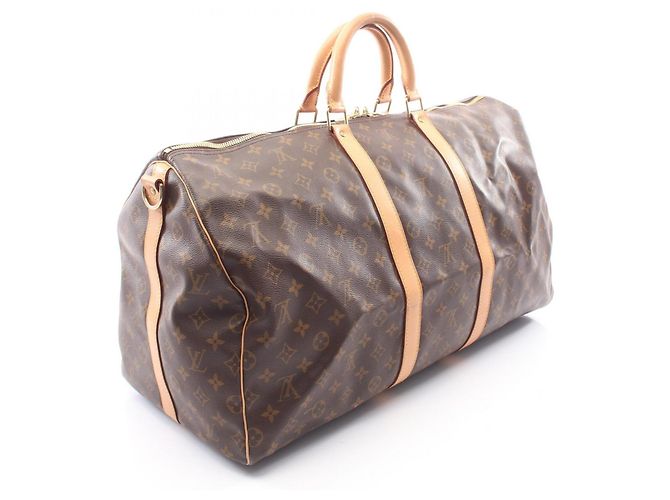 Louis Vuitton Keepall Bandoulière 55 Monogram Boston Bag Marrone Monogramma - vista 2