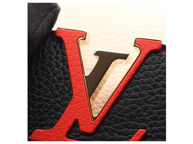 Borsa Louis Vuitton Capucines PM Noir Crème Nero Rosa Crudo - vista 10